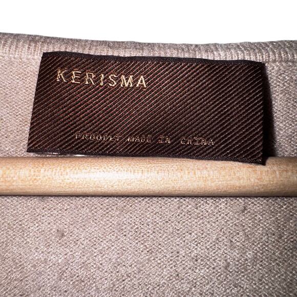 Kerisma Tan Long Sleeve Sweater with Front Tie Accent | Size Small - Picture 6 of 6